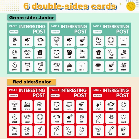 Interesting Post Presschool Board Game, Educational matching Card game t… - Picture 3 of 8